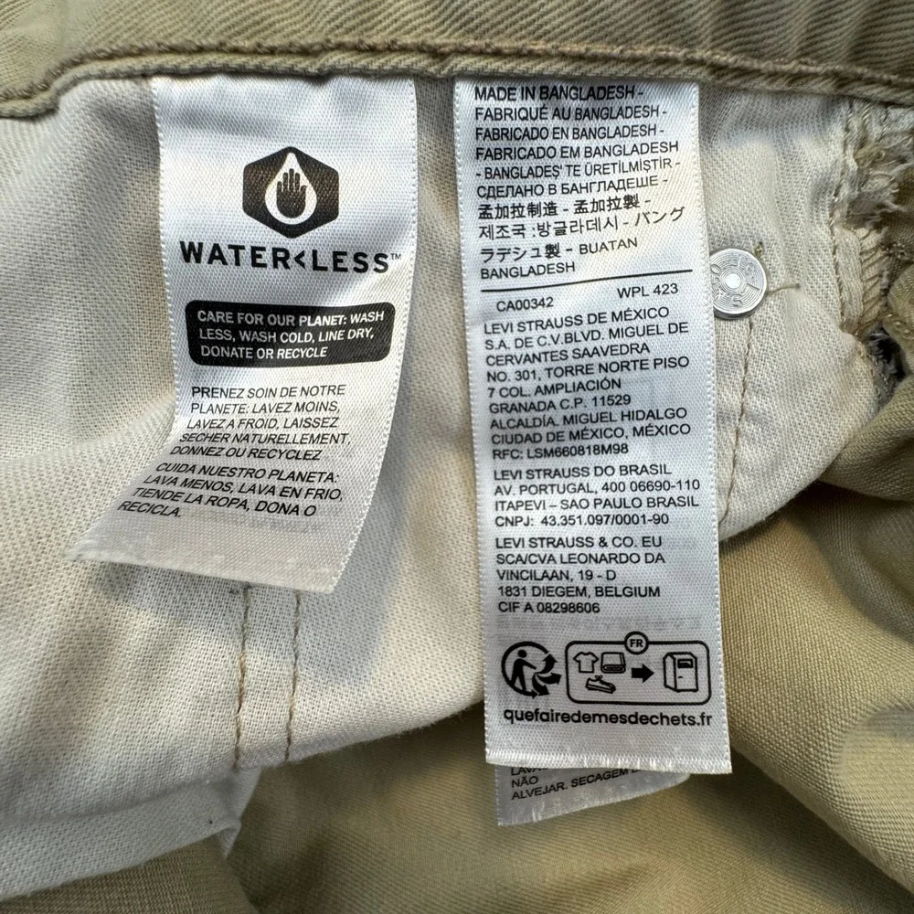 Levi's 511 Slim Fit‎ Pants Mens 29x32 Khaki Tan Twill Chino